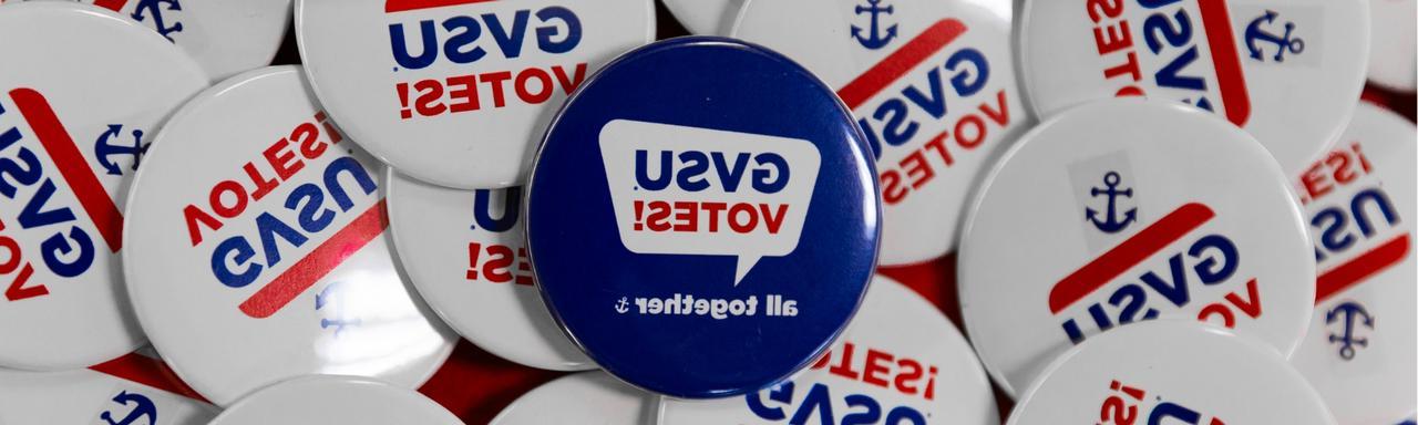 Buttons that say "GVSU votes!"